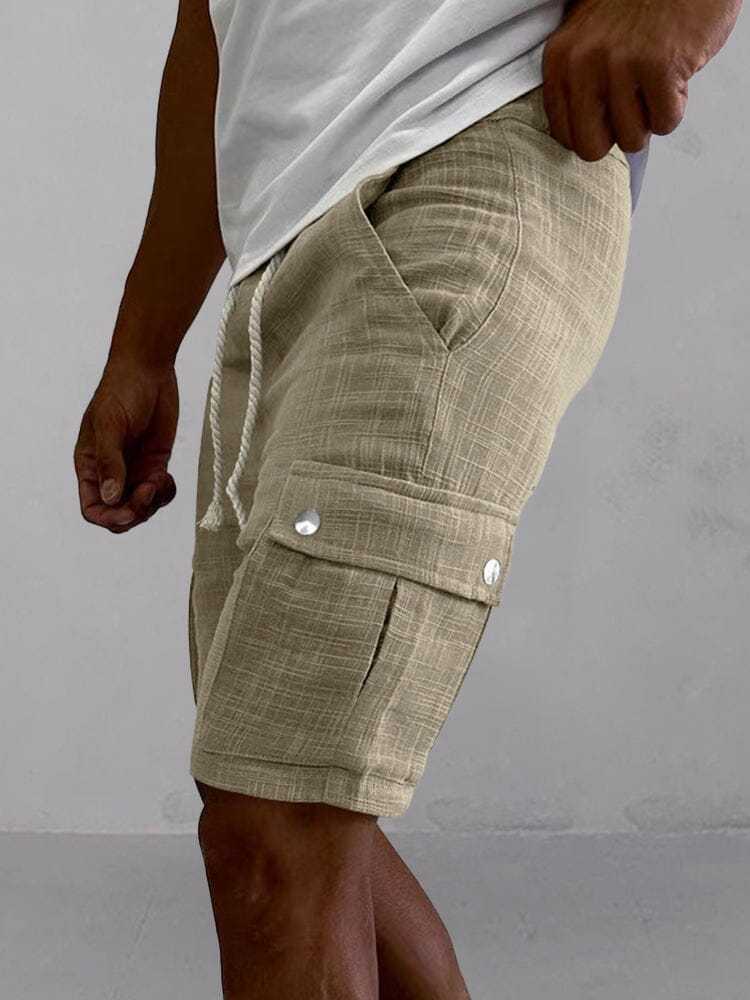 Lightweight 100% Cotton Cargo Shorts-tidenox
