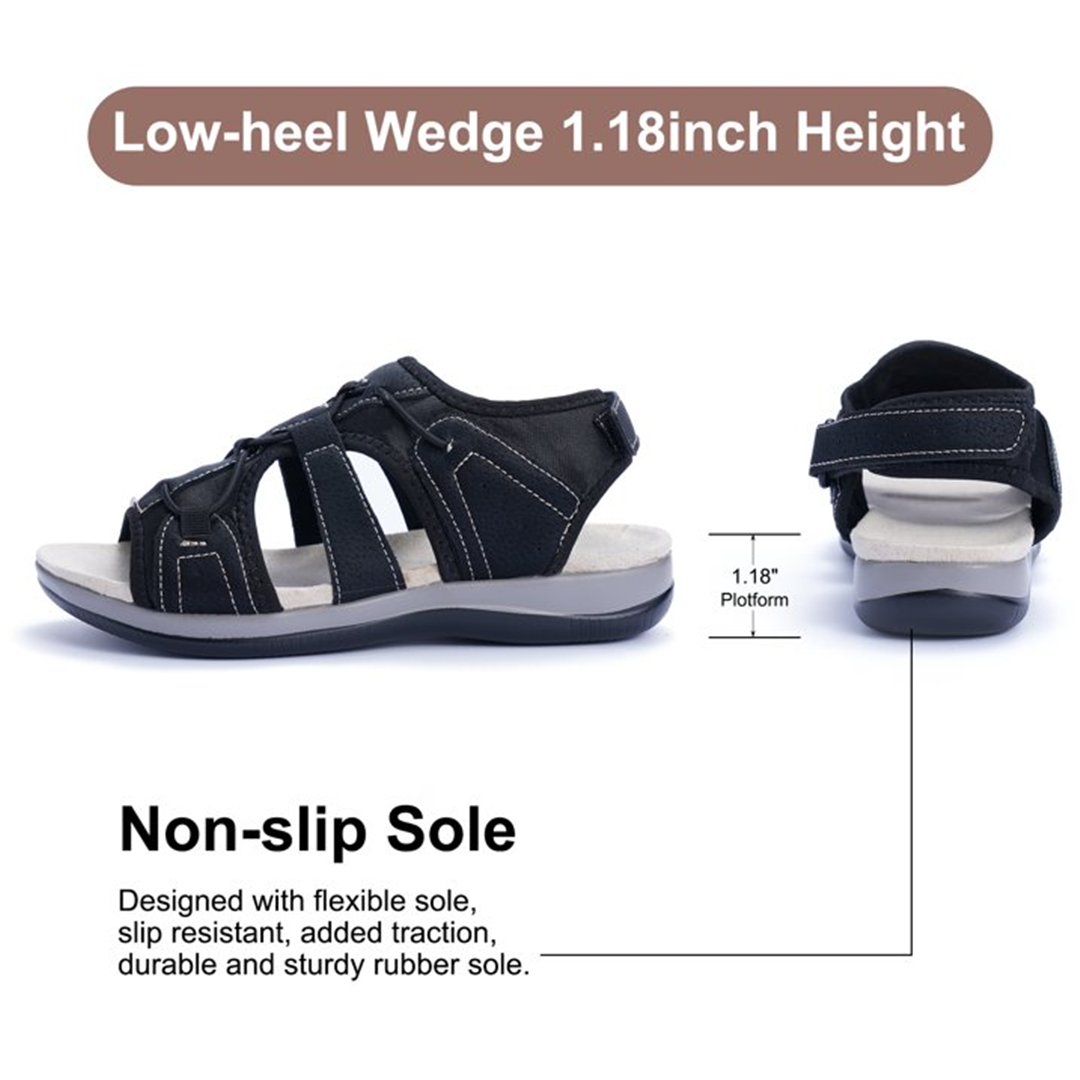 Comfyfleek Arch Support Stretchy Wide Width Sport Flat Sandals