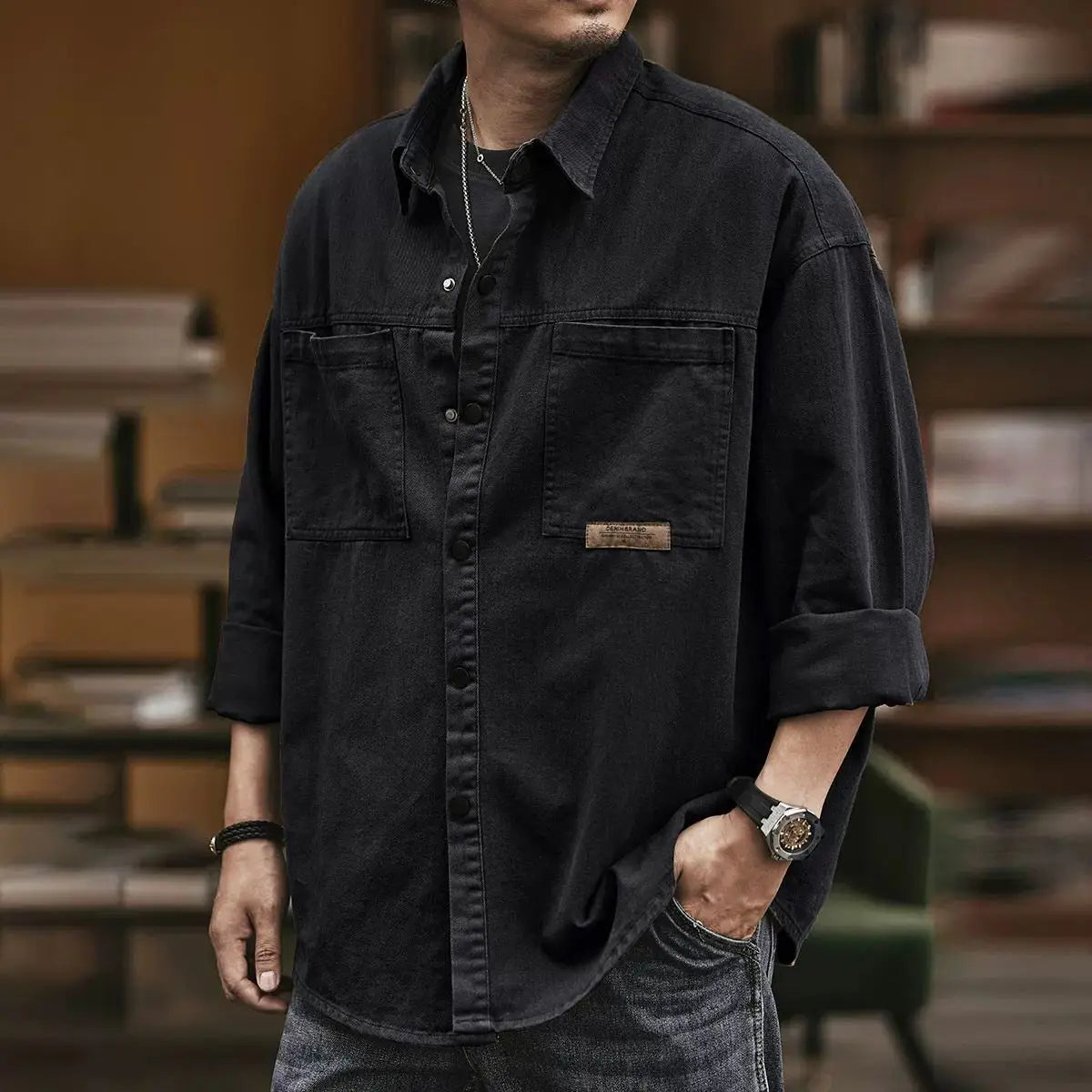 Loose Casual Fit Falcon Shirt-tidenox