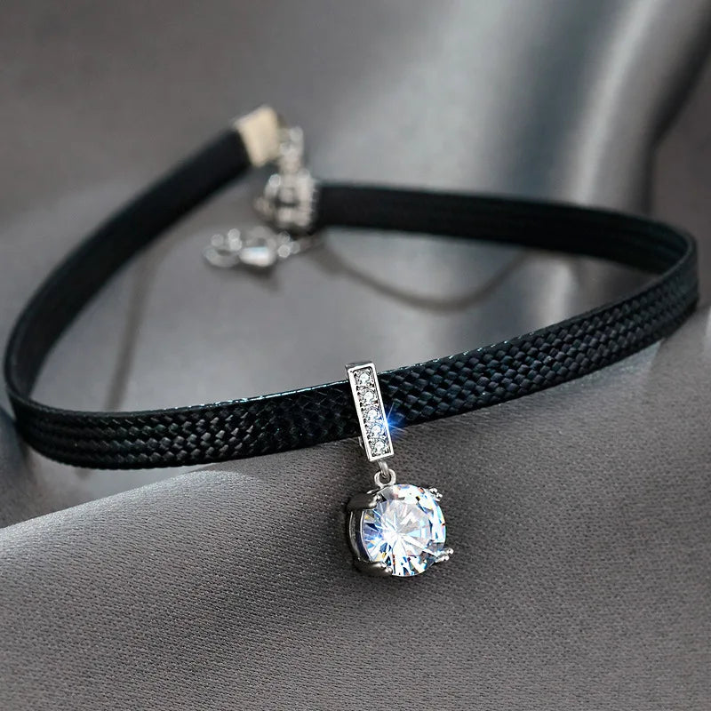 Geometric Crystal Pendant Necklace-tidenox