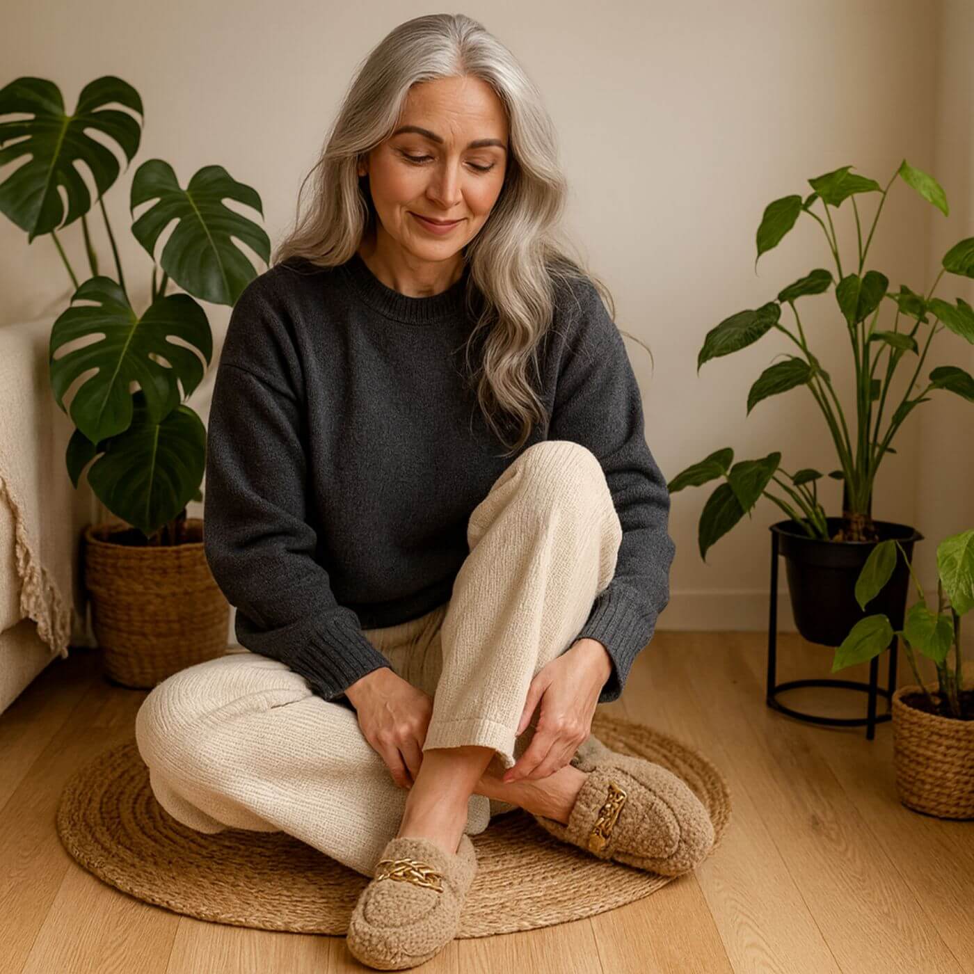 Luxurious warm fleece moccasins