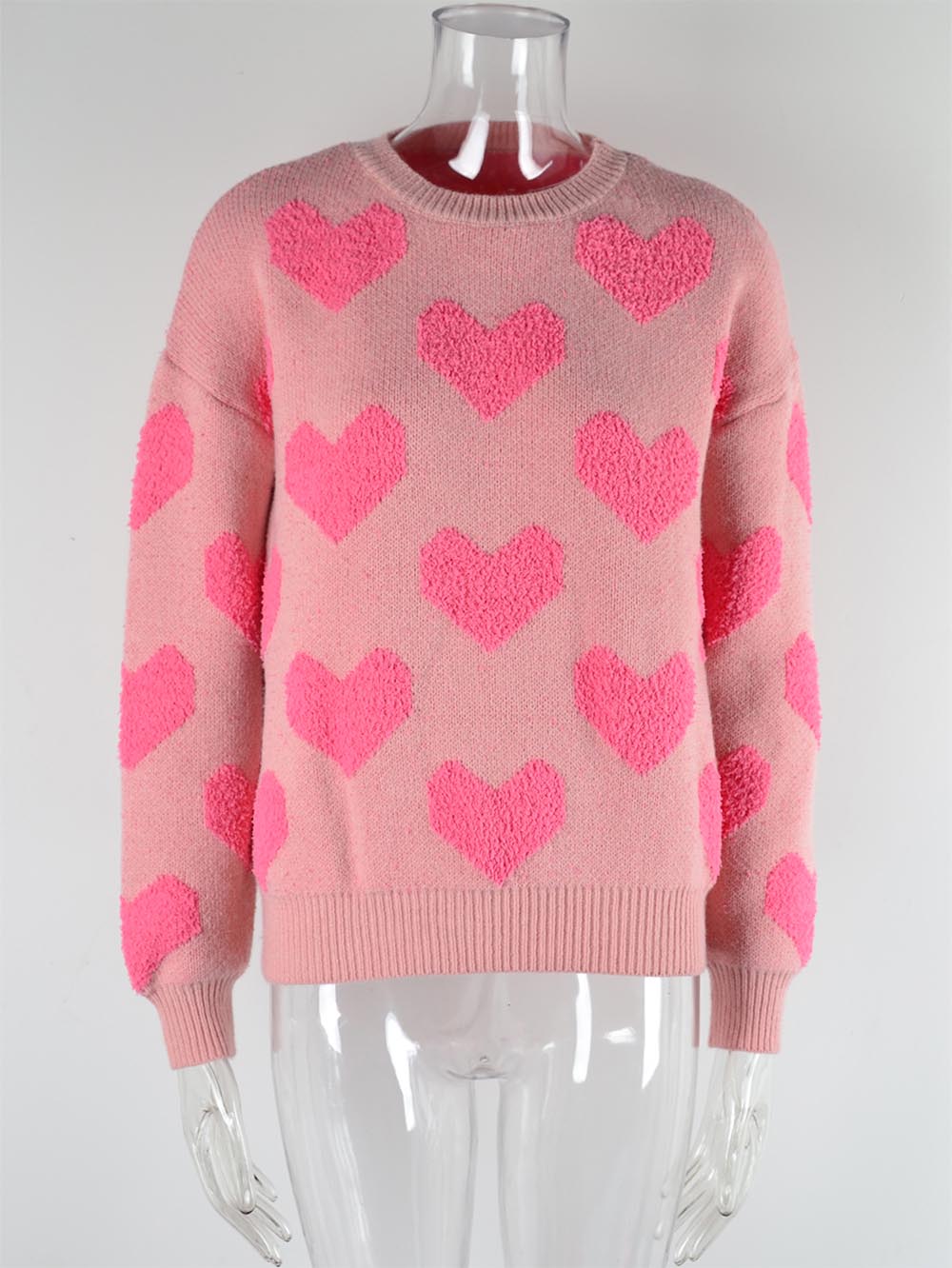 Women's Plush Heart Embroidery Thickened Sweater | NCS-tidenox