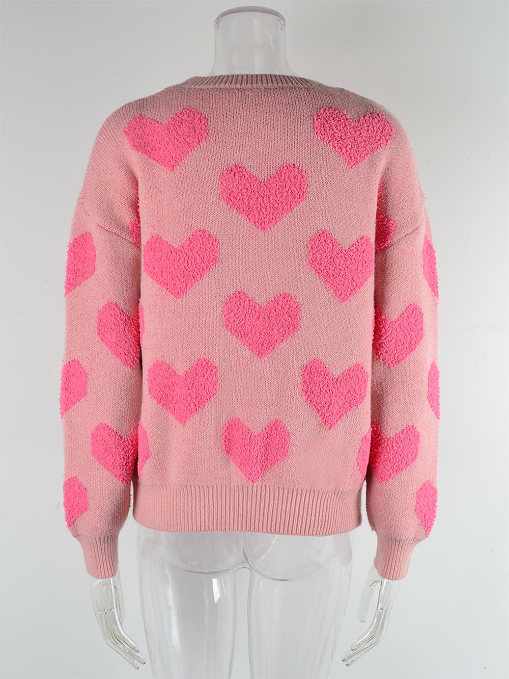 Women's Plush Heart Embroidery Thickened Sweater | NCS-tidenox
