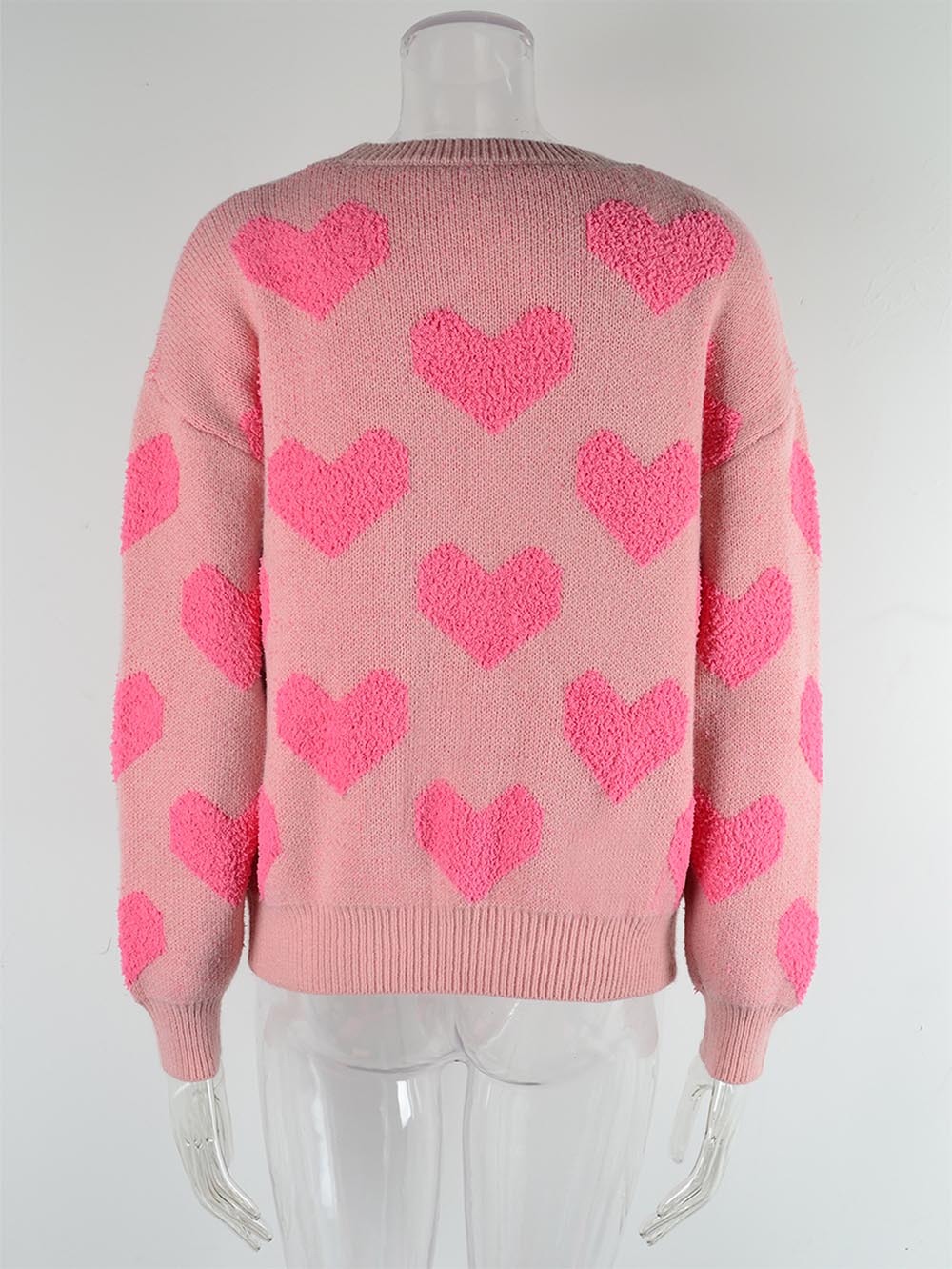 Women's Plush Heart Embroidery Thickened Sweater | NCS-tidenox