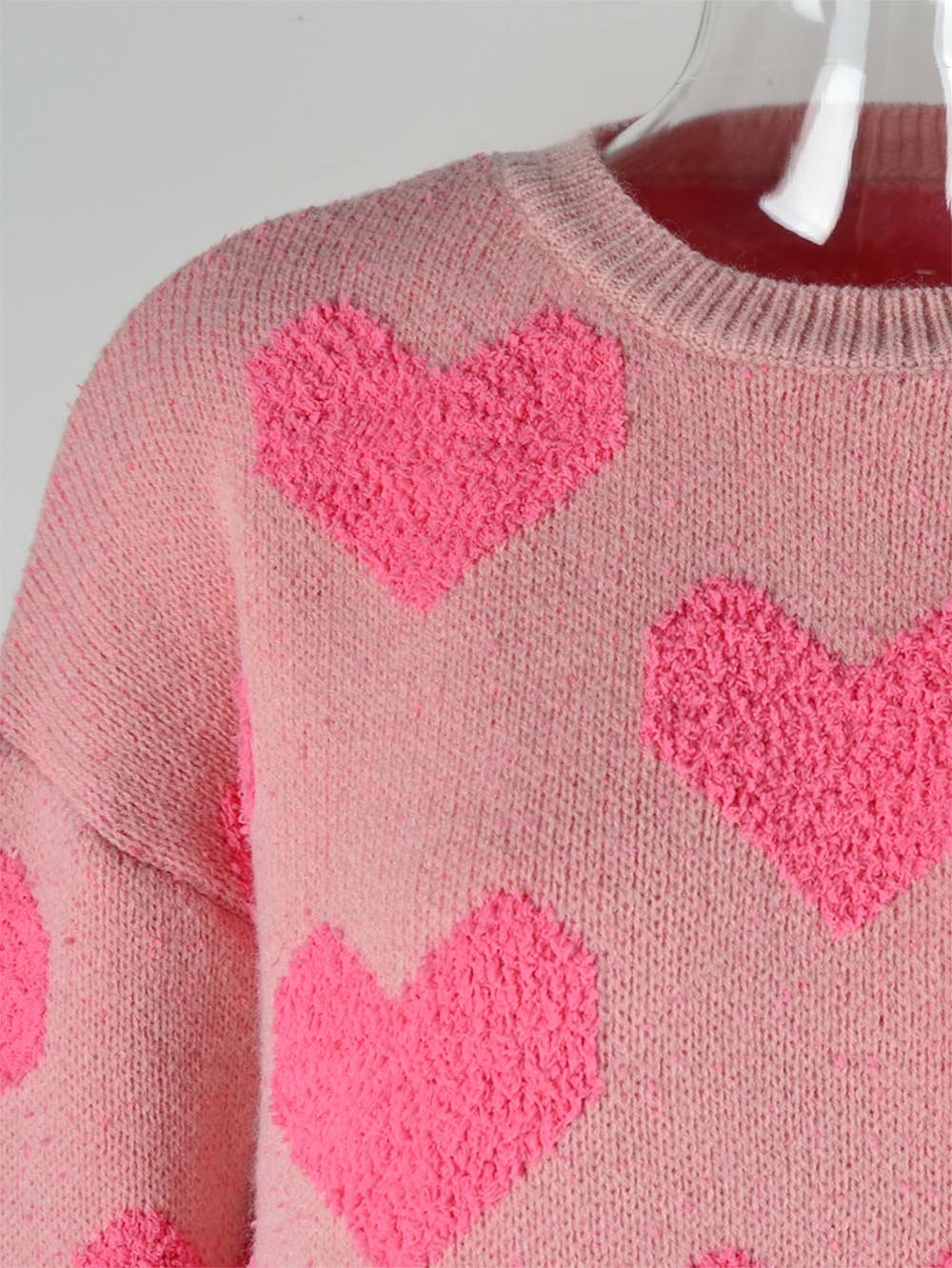 Women's Plush Heart Embroidery Thickened Sweater | NCS-tidenox