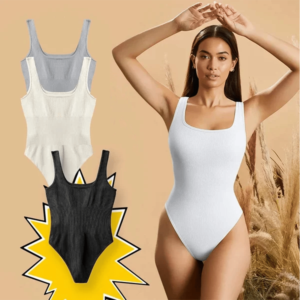 Sexy Ribbed Sleeveless Bodysuits-tidenox