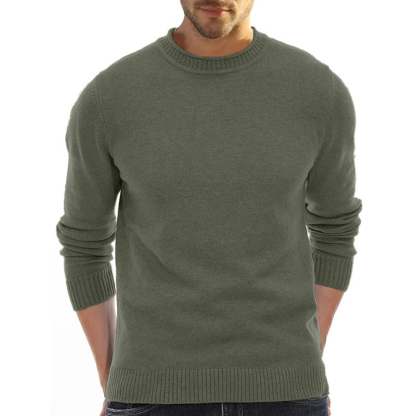 Men's Long Sleeve Crew Neck Sweater Soft Casual Sweater Men's Classic Sweater-tidenox
