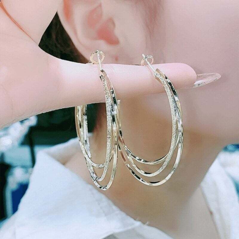 Multi-layer hoop earrings-tidenox