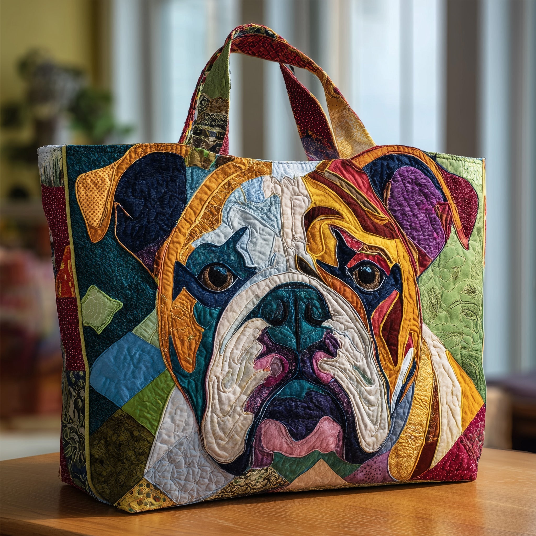 Bulldog Quilted Tote Bag GFTOMA1833-tidenox