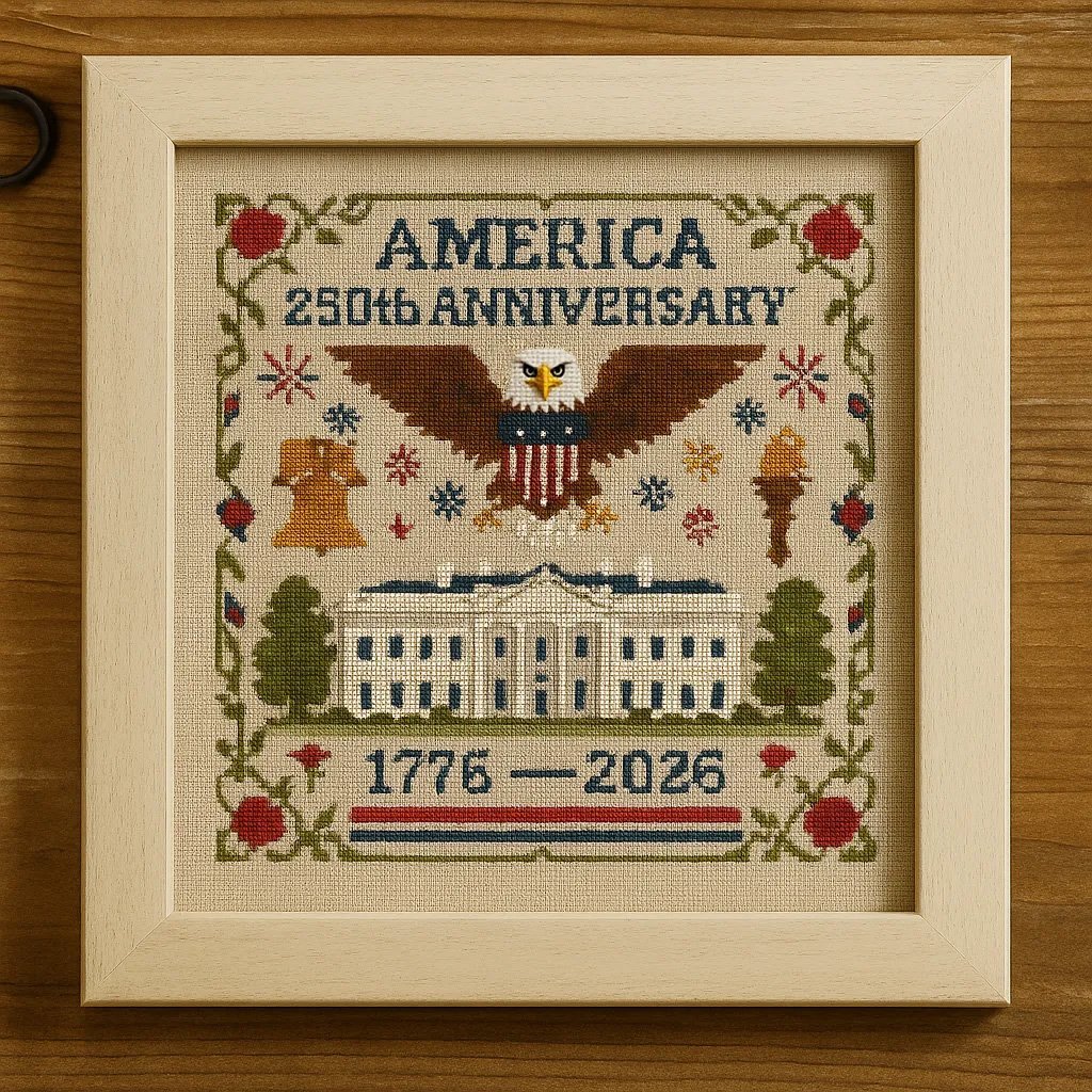 🔥LAST DAY 49% OFF - 🦅US 250th Anniversary Cross Stitch Kits ✨250th Anniversary of American Independence-tidenox