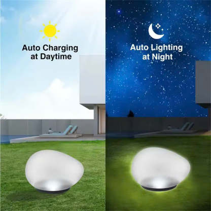 Solar Powered Pebble Stone Lamp Outdoor Park Garden Atmosphere Decoration Landscape Lamp Outdoor Villa Courtyard Lamp(Waterproof)