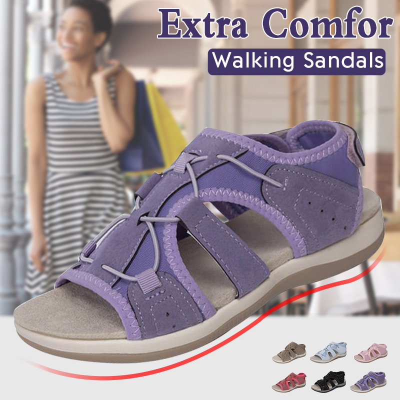 Women's Soft Stretchable Open Toe Velcro Sandals-tidenox