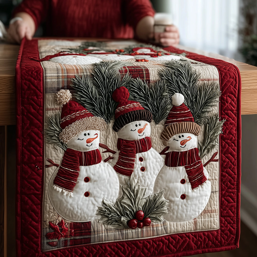 Crimson Snowman Trio Quilted Table Runner NCU0TH3850-tidenox