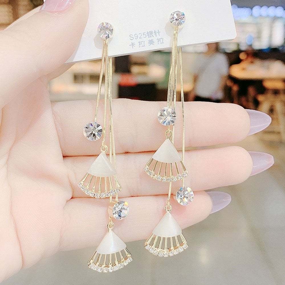 (🔥NEW)Scalloped Tassel Earrings-tidenox