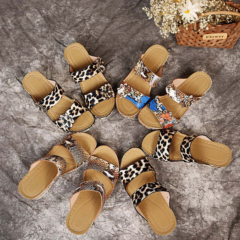 New Animal Print Women's Sandals-tidenox