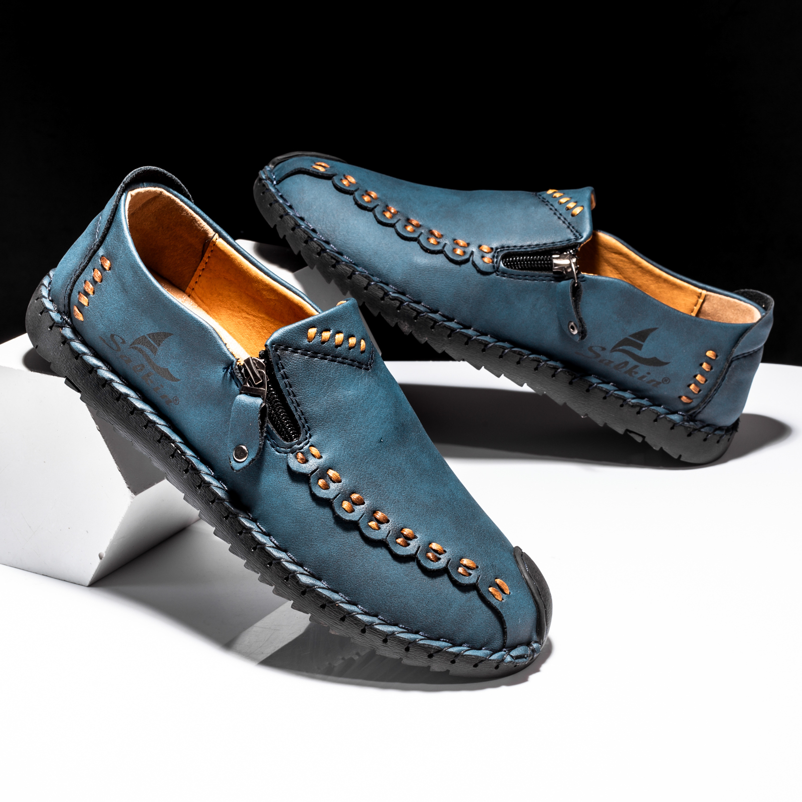 ⏰Limited Time Sale 70% OFF-Mens - Premium Leather Casual Driving Shoes-Waterproof,Wide Toe, Arch Support, Pressure Relief, Non-Slip Sole for Casual, Travel & Outdoor-tidenox