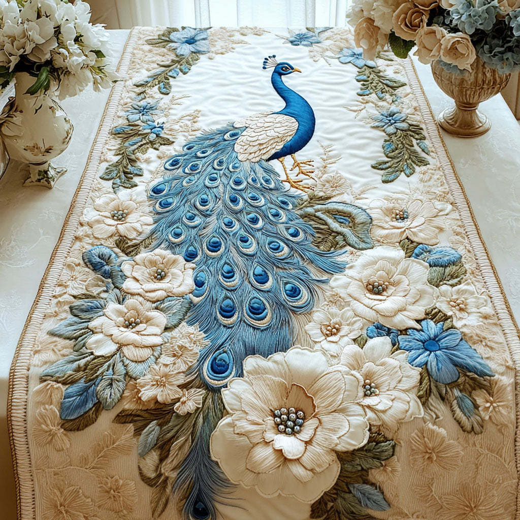 Peacock Bloom Quilted Table Runner NCU0NT3622-tidenox
