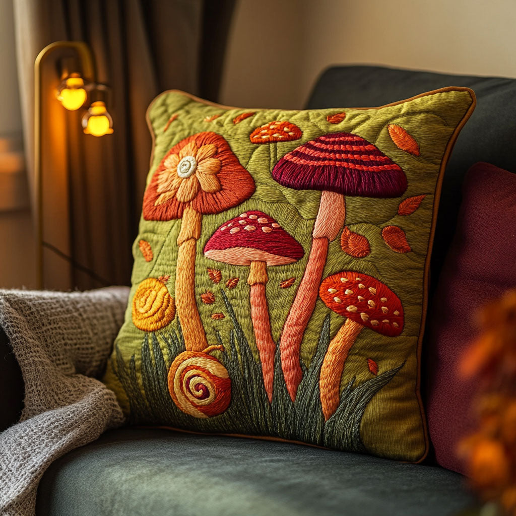 Vintage Mushroom CP0805049CL Quilt Pillow Case-tidenox