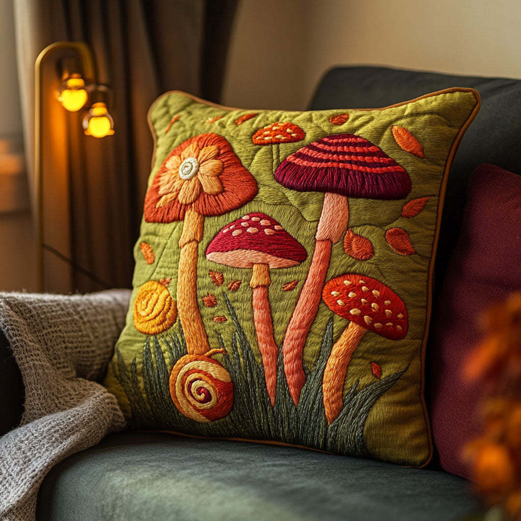 Vintage Mushroom CP0805049CL Quilt Pillow Case-tidenox