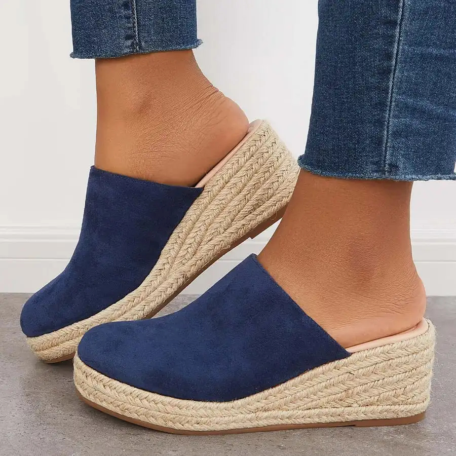 😍Last Day 50% OFF😍-Women's Espadrille Mules Wedge Heels Sandals-tidenox