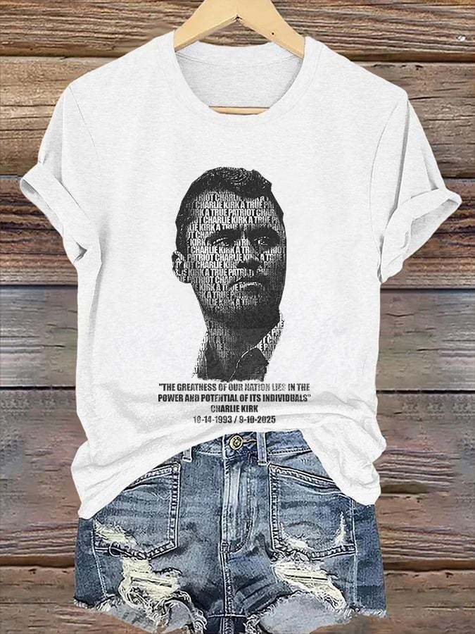 Retro  A True Patriot The Greatness Of Our Nation Lies In The Power And Potential Of Its Individuals Print T-Shirt-tidenox