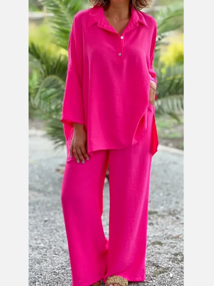 linen long sleeve set-tidenox