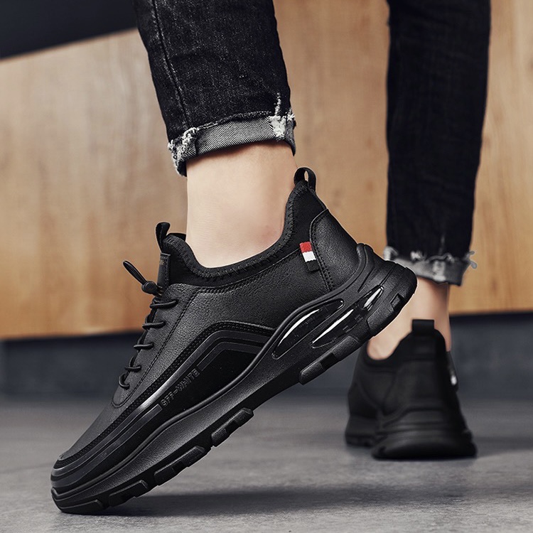 AirStep Luxe: Men's Easy-Wear Leather Ortho Sneakers-tidenox