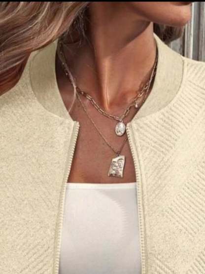 Full Size Zip Up Long Sleeve Textured Jacket Plus Size-tidenox