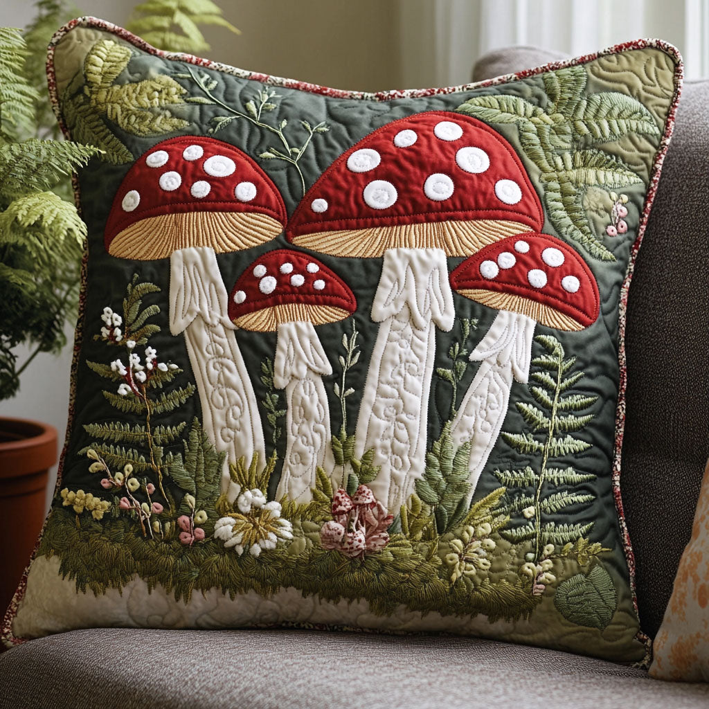 Mushroom Forest CW0107033CL Quilt Pillow Case-tidenox