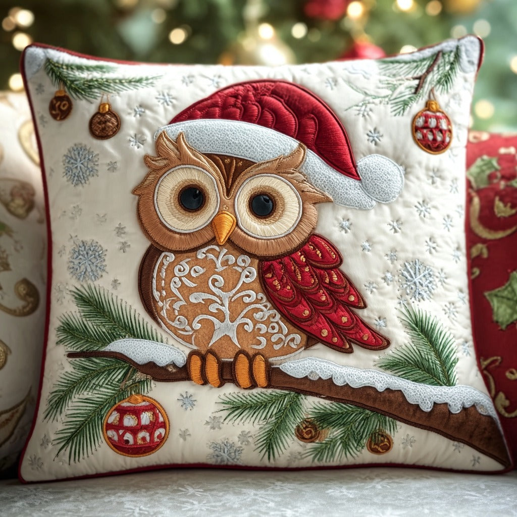 Christmas Gingerbread Owl XR0111007CL Quilt Pillow Case-tidenox