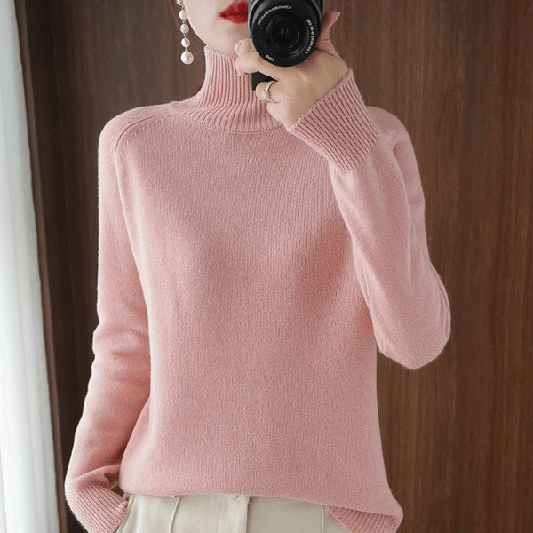 Women's Solid Turtleneck Knit Sweater(Buy 2 Free Shipping)-tidenox