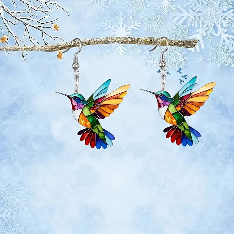 🌈Colorful Hummingbird Earrings🐦-tidenox