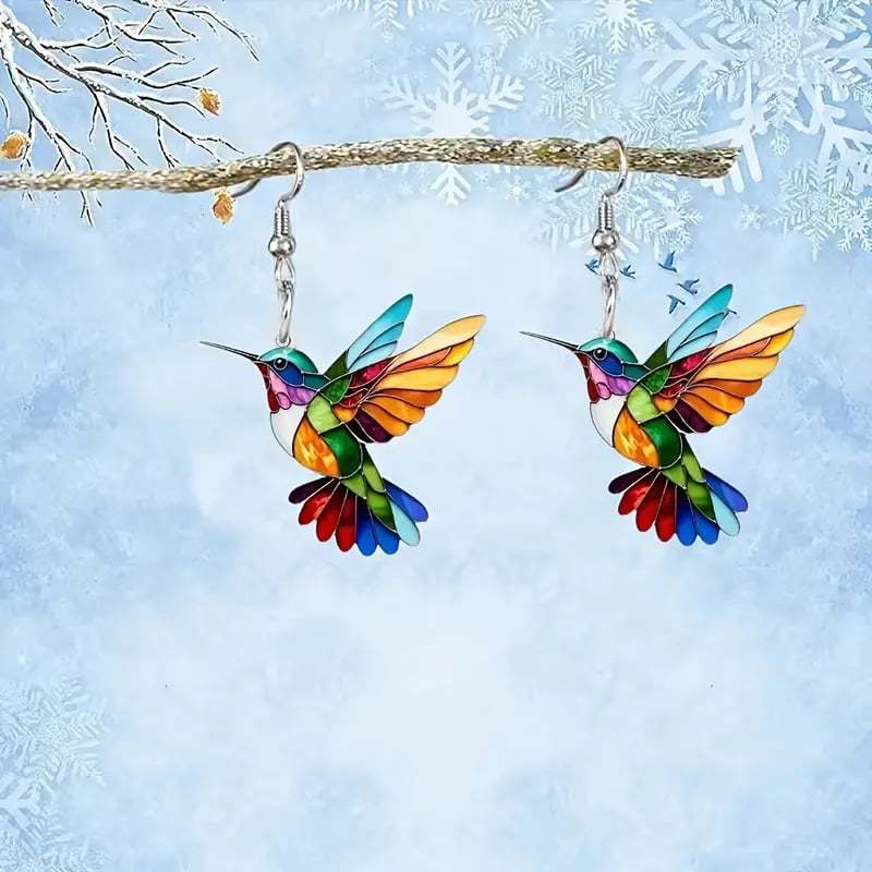 🌈Colorful Hummingbird Earrings🐦-tidenox