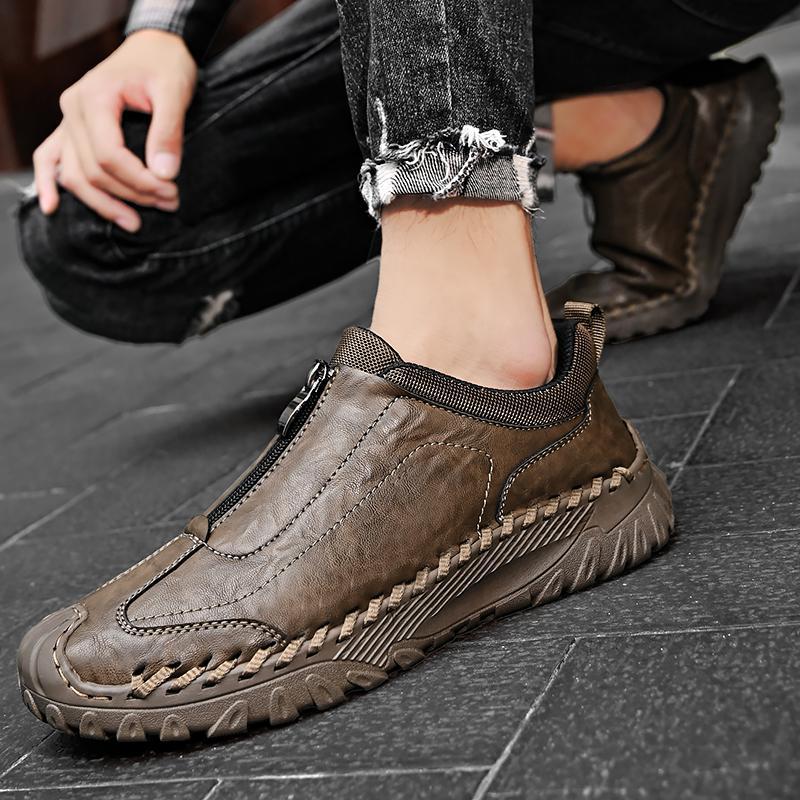 Men's Handcrafted Genuine Moccasins  Outdoor Breathable Casual Shoes-tidenox