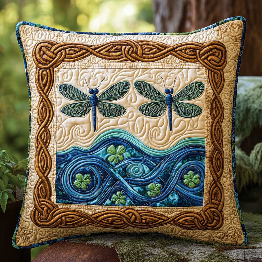 Shamrock Dragonfly WP2502077CL Quilt Pillow Case-tidenox