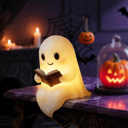Cute Ghost Reading Book Lamp-tidenox