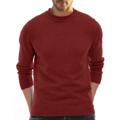 Men's Long Sleeve Crew Neck Sweater Soft Casual Sweater Men's Classic Sweater-tidenox