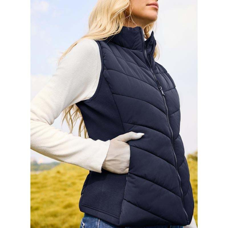 ✨️Cozy Without Bulk: Puffer Vest Women Sleeveless Zip Up Outerwear-tidenox