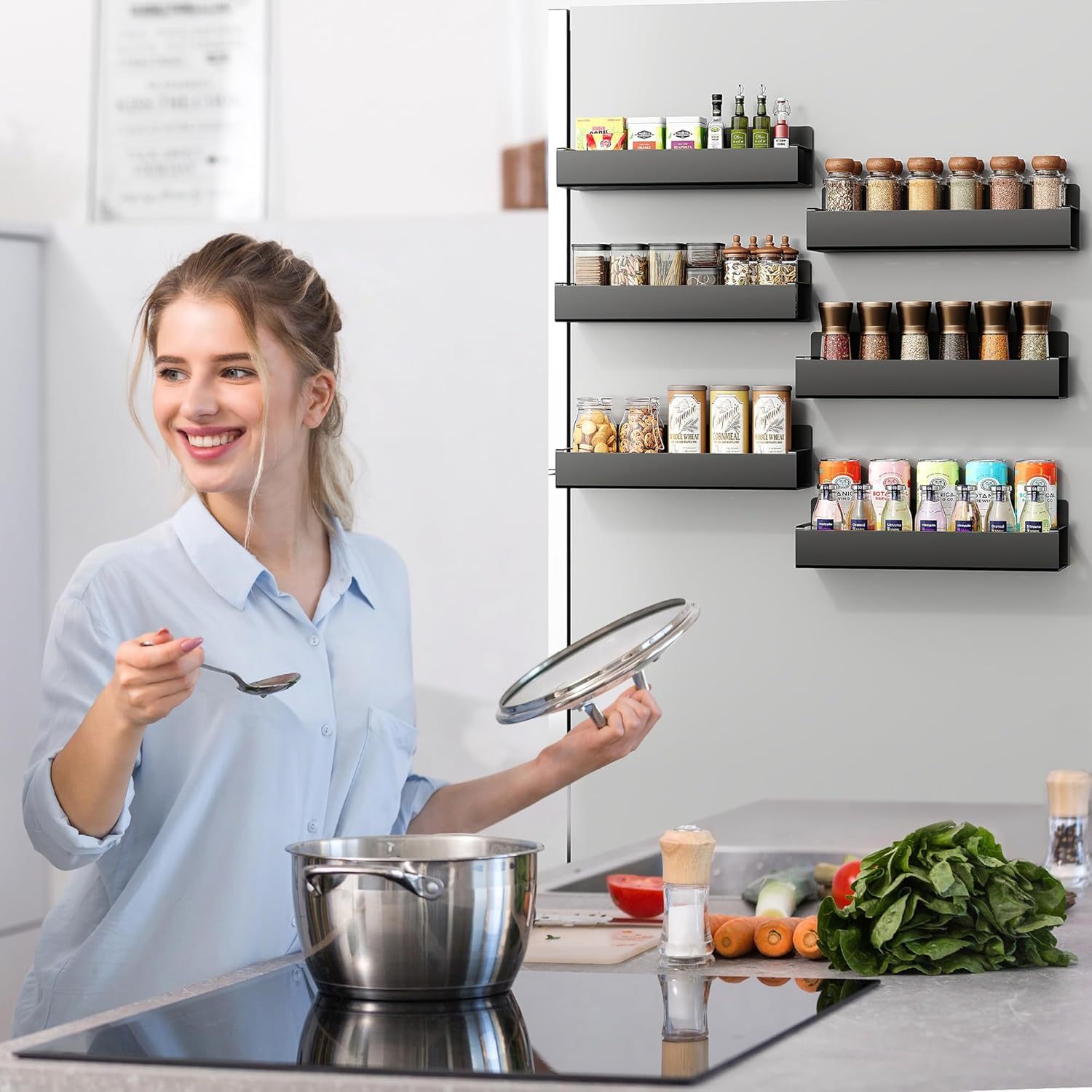 💖Last Day 45% OFF🔥Punch-free Magnetic Storage Rack Organize —— Space-saving Kitchen Organizer