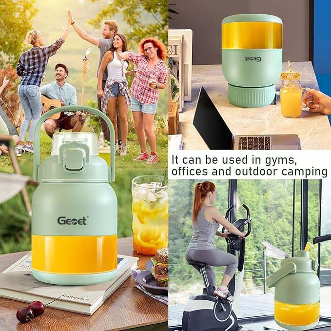 BPA-Free Electric Citrus Juicer 17 oz, Straw, Two Lids, Portable Blender for Smoothies, Shakes, Food Prep & Frozen Blending - Outdoorfun