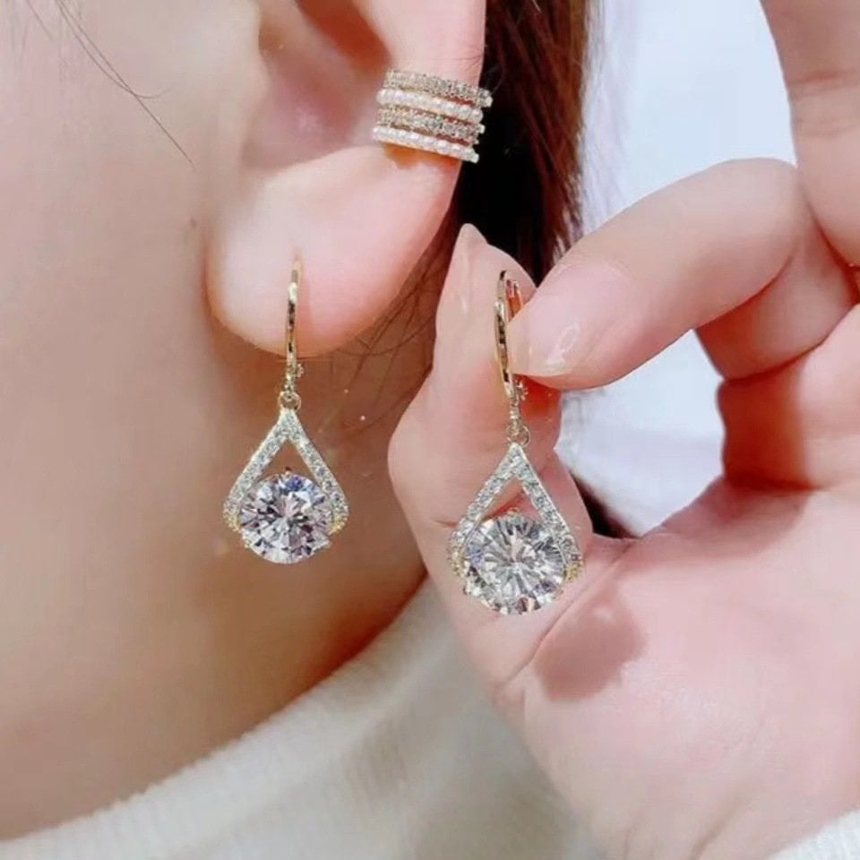 (🔥NEW) Super Sparkling Diamond Geometric Earrings-tidenox