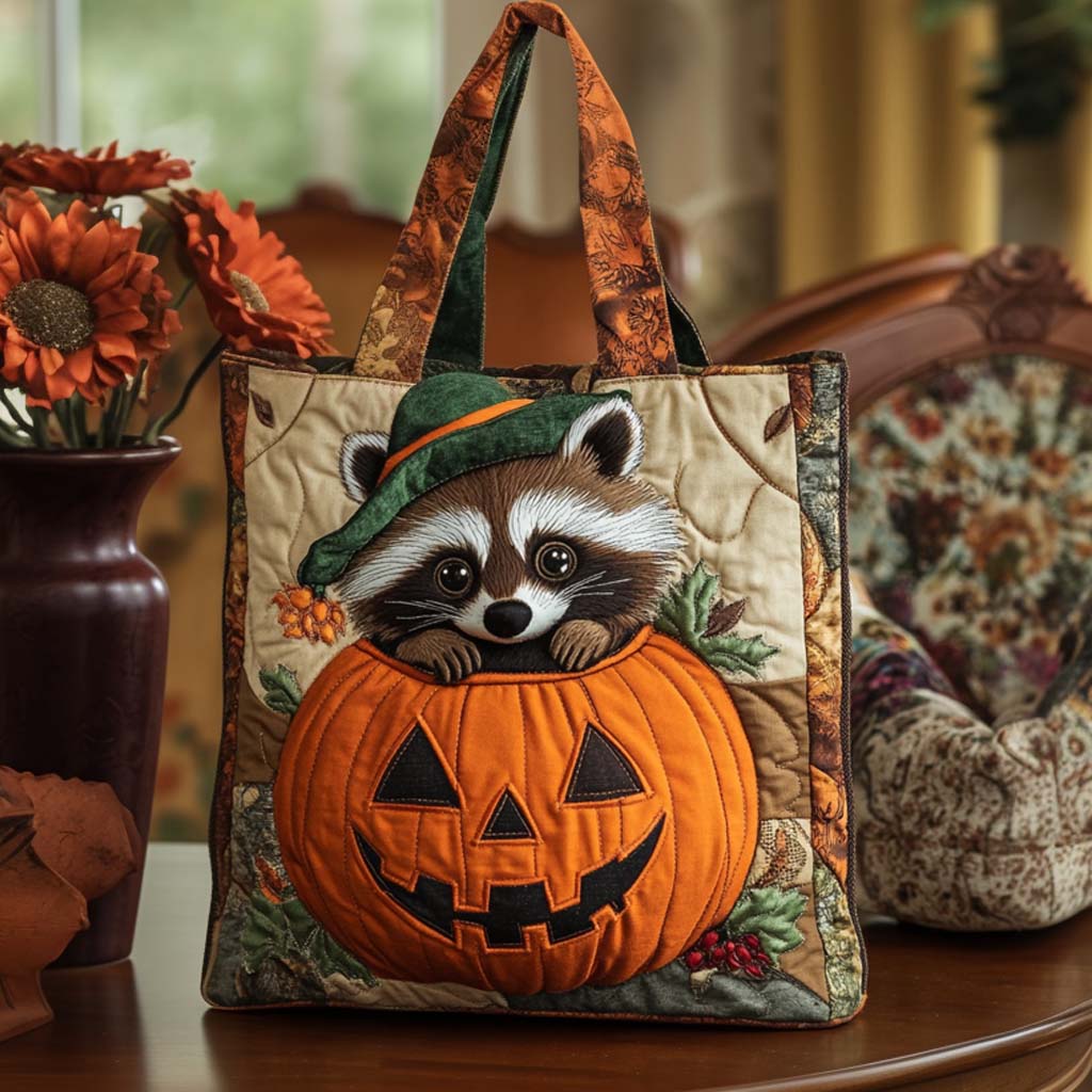 Pumpkin Peek Quilted Tote Bag NCU0NT9568-tidenox