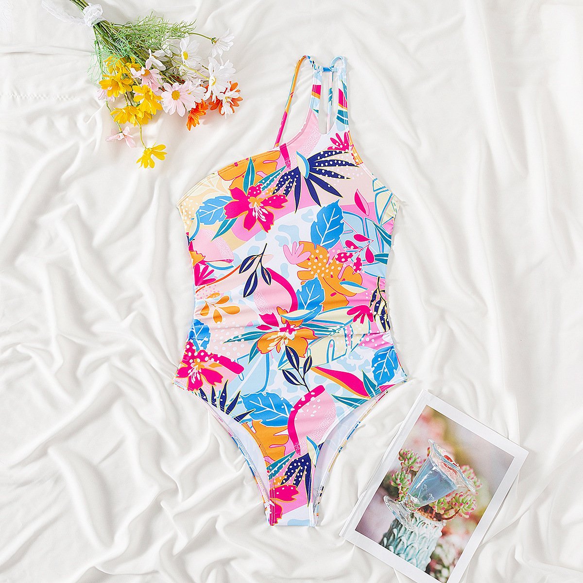 🩱One Shoulder One Piece Swimsuit🏖️-tidenox