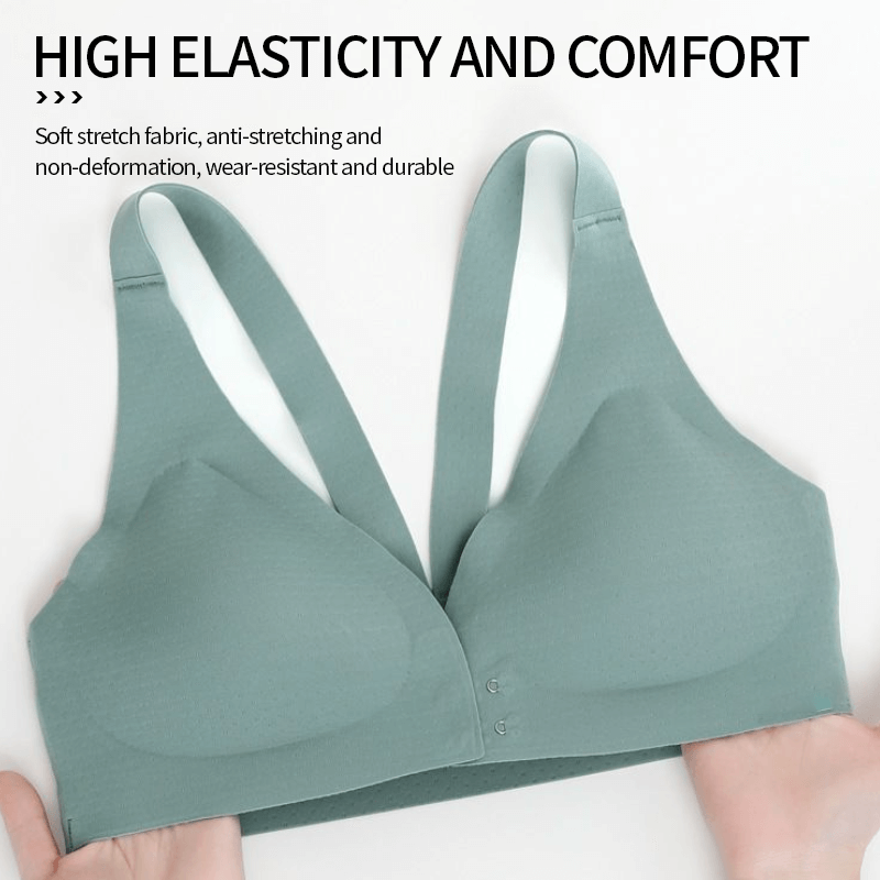 Deep V Minimizer Front Closure Push-up Wireless Bra-tidenox