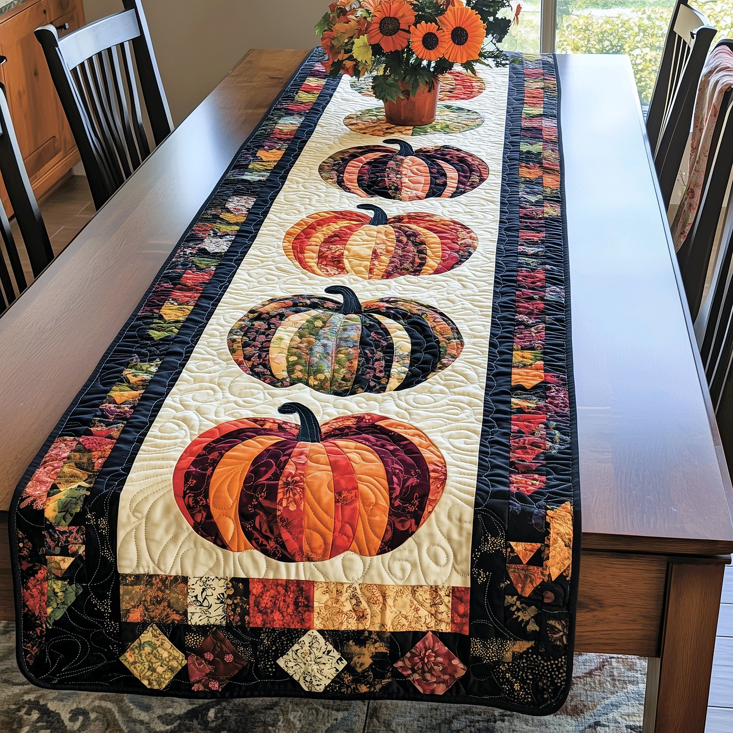 Pumpkin Quilted Table Runner NCU0VT37-tidenox