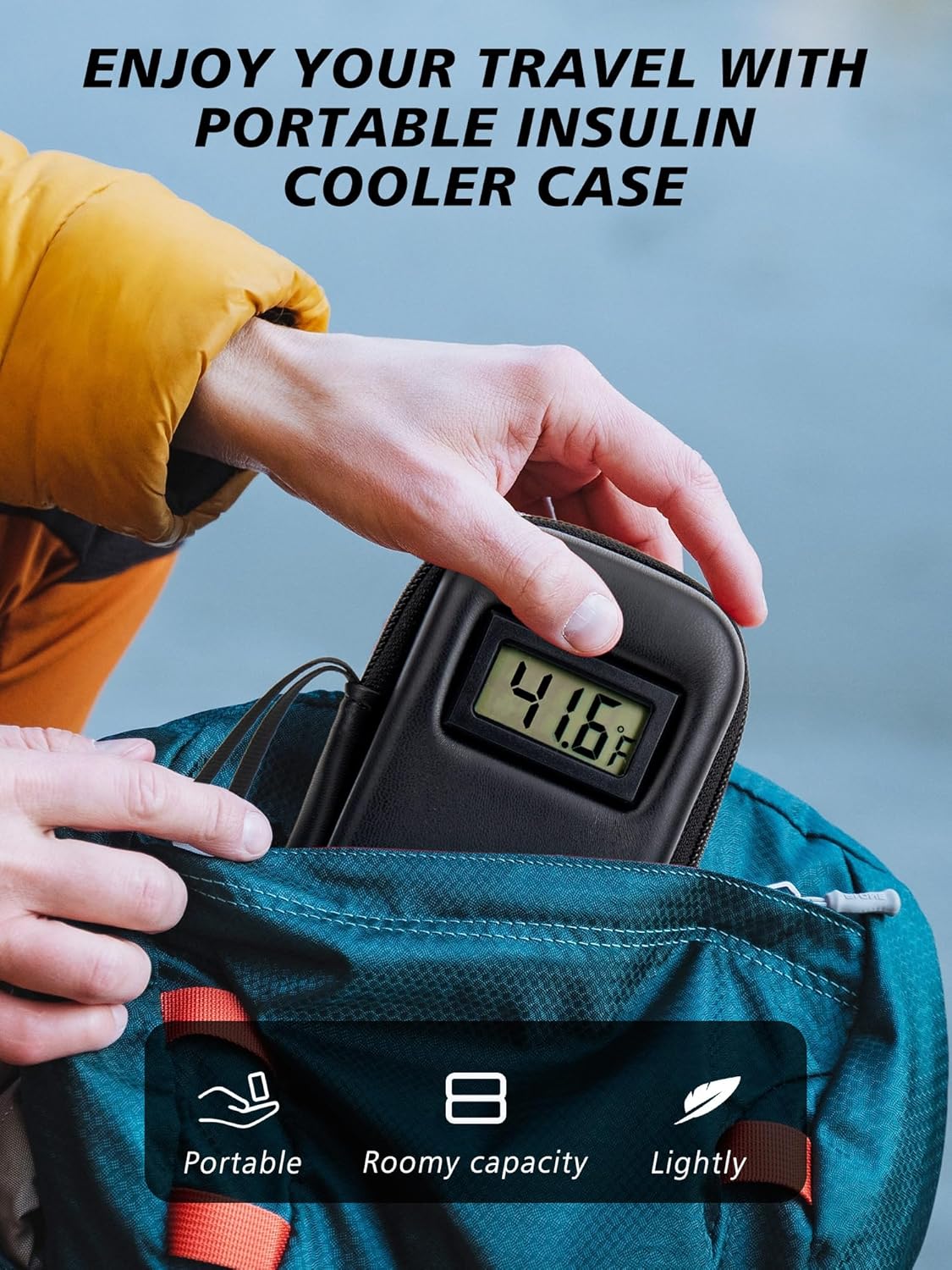 Insulin Cooler Travel Case with Temperature Display-tidenox