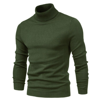 Men's Turtleneck Basic Cashmere Base Sweater-tidenox