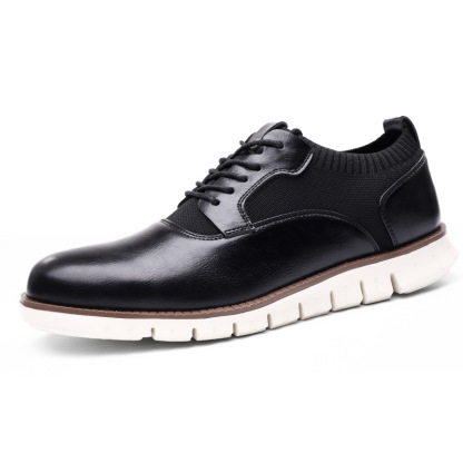 Men's Loafers Genuine Leather Shoes Casual Oxford Lace Up Dress Shoes-tidenox
