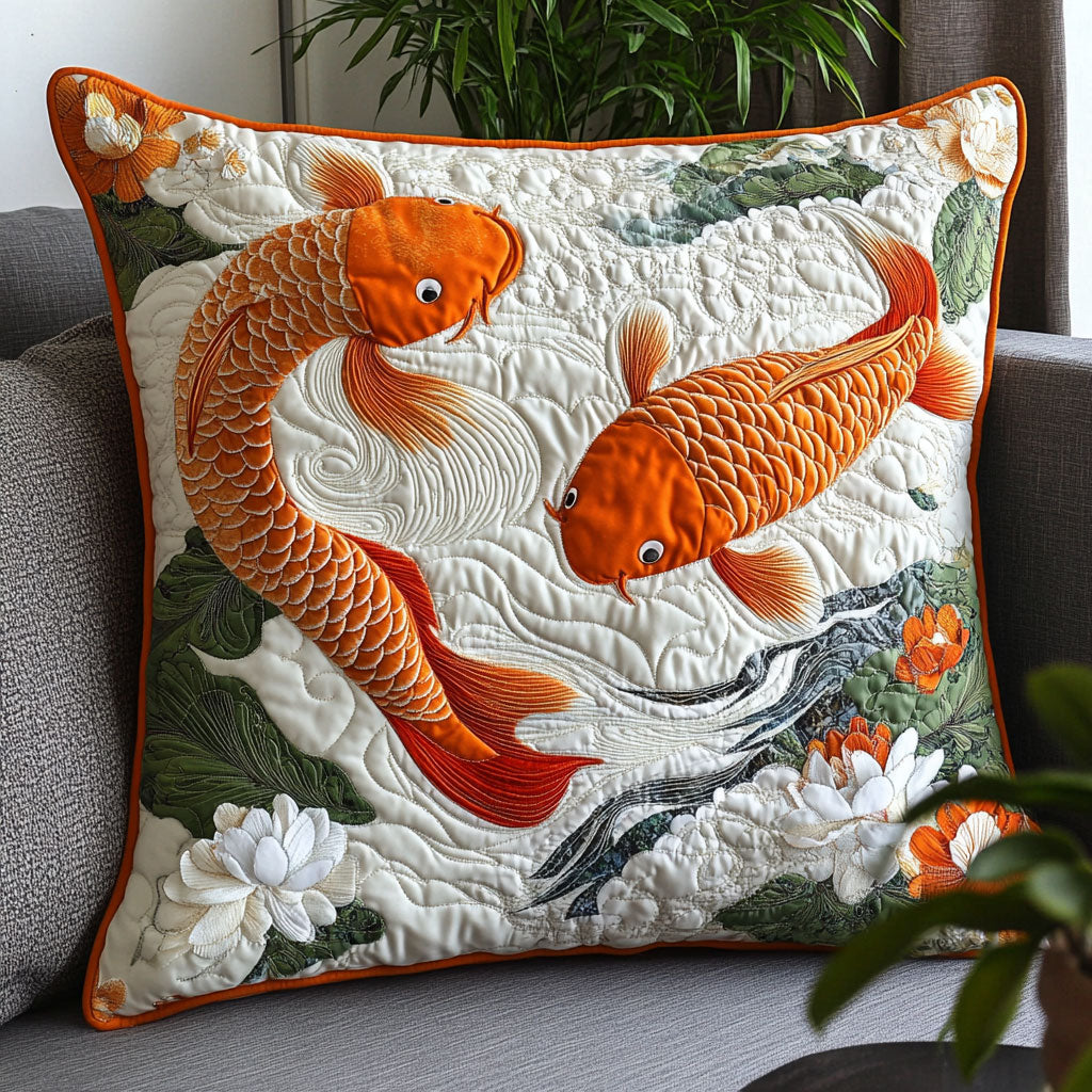 Graceful Koi CW1405089CL Quilt Pillow Case-tidenox