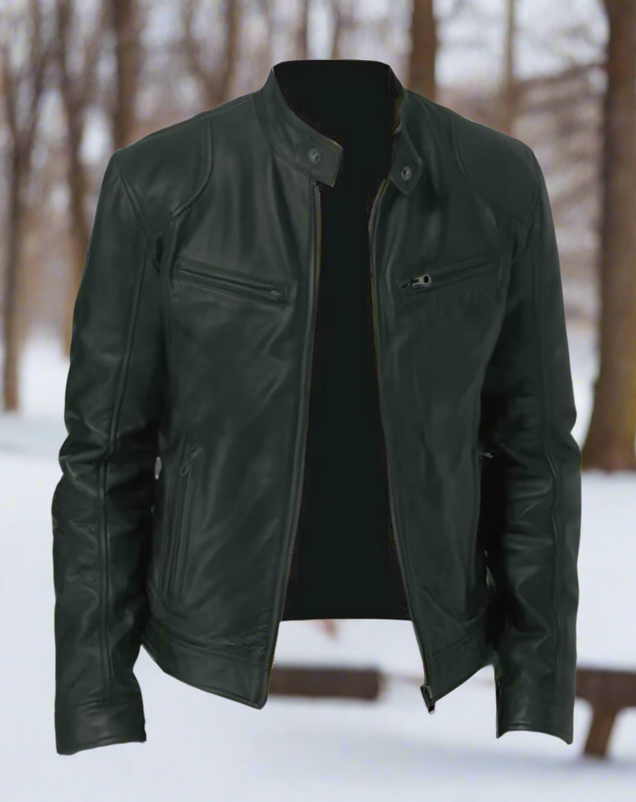 Comfortable, durable and stylish leather jacket for men-tidenox